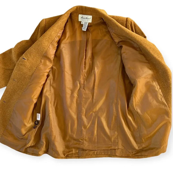 Vintage Eddie Bauer Oversized Mustard Yellow 3 Button 100% Wool Blazer size M - Picture 2 of 8